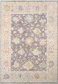 Chestnut Brown Oushak Hand-Knotted Wool Carpet | Handcrafted in India