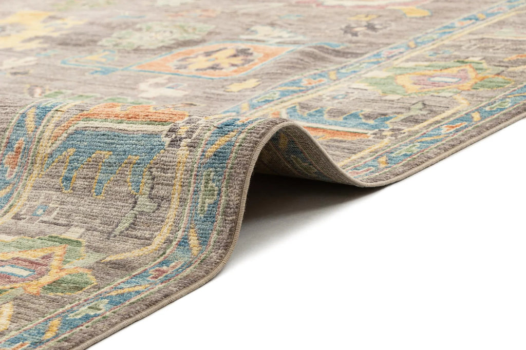 Rosy Brown Oushak Hand-Knotted Wool Carpet | Handcrafted in India