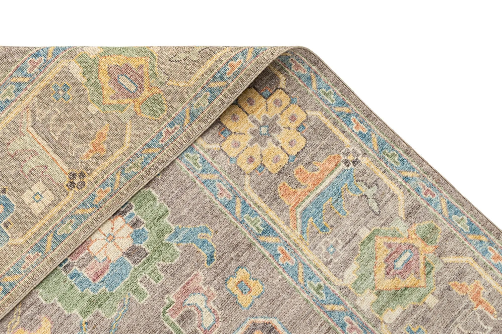 Rosy Brown Oushak Hand-Knotted Wool Carpet | Handcrafted in India