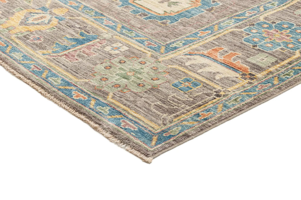 Rosy Brown Oushak Hand-Knotted Wool Carpet | Handcrafted in India