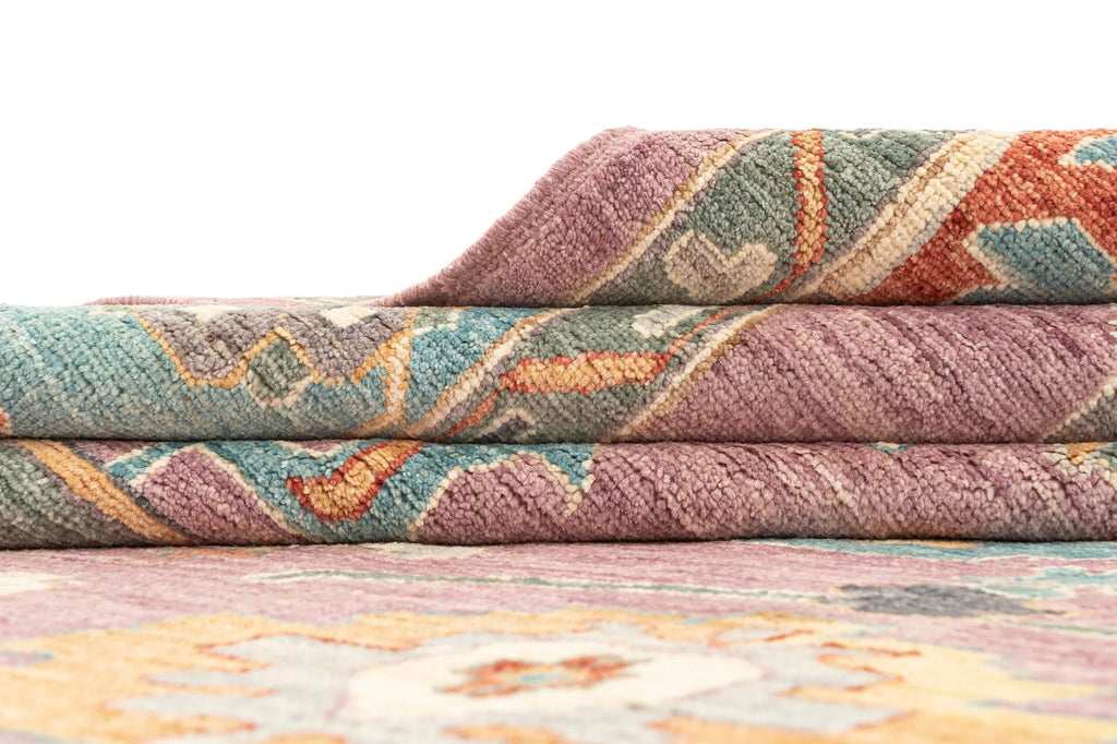 Fallen Blossoms Oushak Hand-Knotted Wool Carpet | Handcrafted in India