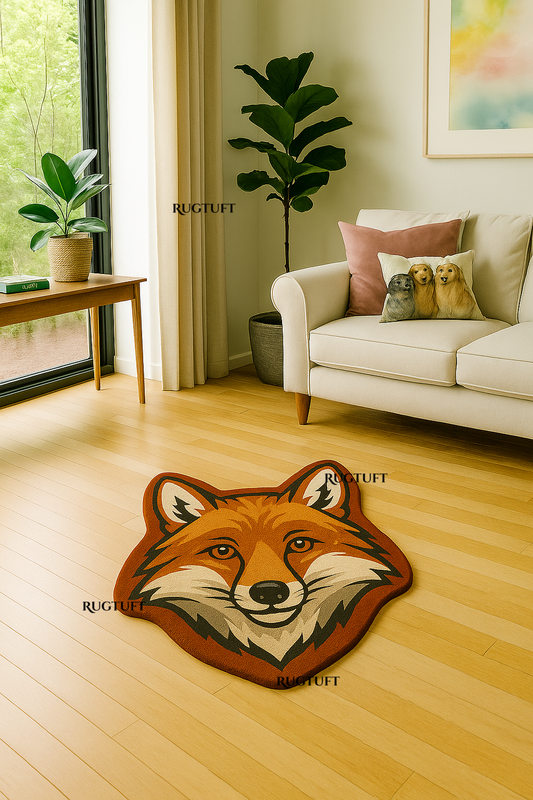 Wild Fox Hand Tufted Animal Carpet & Rug